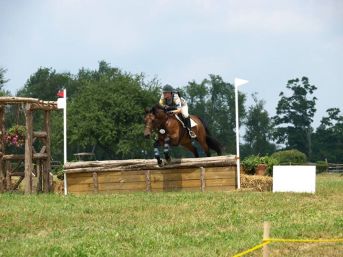 Anna over the first fence at Fitch's Corner 2013