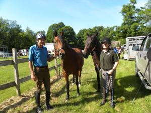Denny Emerson and High Brook Rockstar and Lee and I about to start the Hartland 15 Mile CDR in July of 2014.
